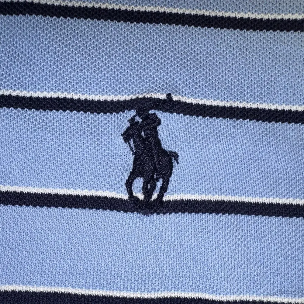 Polo Golf Ralph Lauren 100% Pima Cotton Striped Shirt Mens Size XL‎ Blue